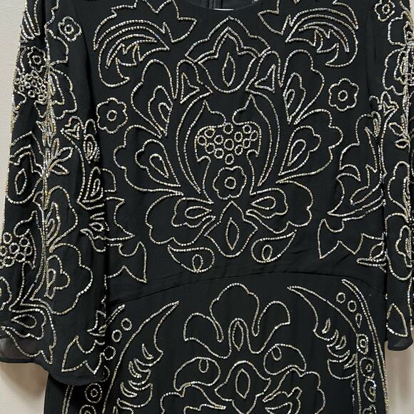 Needle & Thread Ornate Black Dress Intricate Beading Vintage-Inspired Glam 8 - Picture 4 of 10